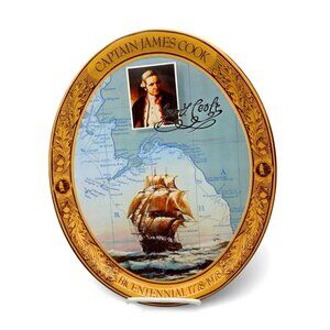 Captain James Cook Bicentennial 1778-1978 Tray British Columbia Vintage 13"